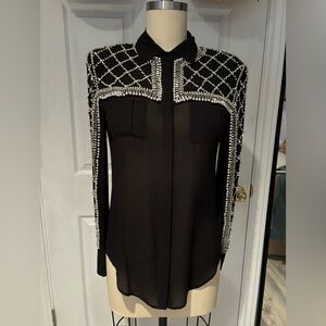 BALMAIN For H&M Silk Blouse Size 6
